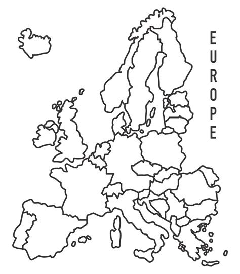 These simple europe maps can be printed for private or classroom educational purposes. 4 Best Images of Black And White Printable Europe Map ...