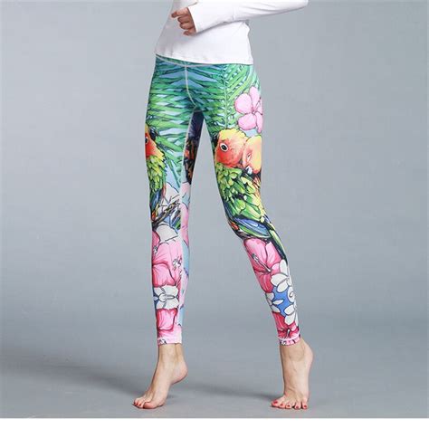 bonitakinis floral print leggings women capris jogging yoga sports tights fitness outdoor dance