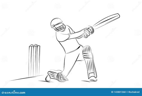 Concept Of Batsman Playing Cricket Championship Stock Vector