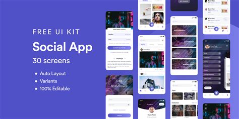 Social App - Free UI Kit 📱 | Figma Community