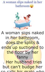 A Woman Slips Naked In Her Bathroom