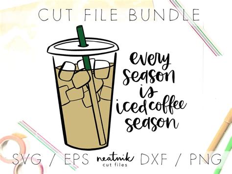 Iced Coffee SVG Ice Latte SVG Every Season is Iced Coffee - Etsy