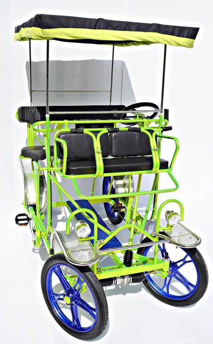 Never carry a second person _ your bike. surrey bike, 4 wheel bike, surrey mag wheels, 4 person ...