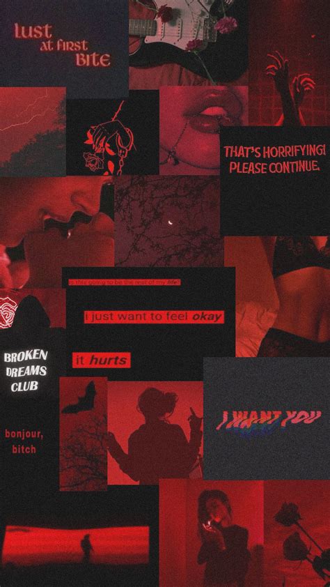 Red Grunge Wallpaper Dark Edgy Aesthetic Collage