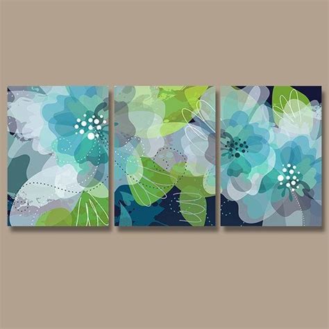 24 Beautiful Blue And Green Wall Decor In 2020 Flower Wall Art