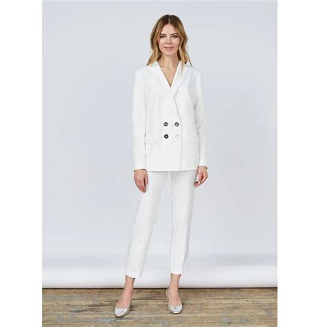 New Pants Suit White Women Business Suits Blazer Female Office Uniform