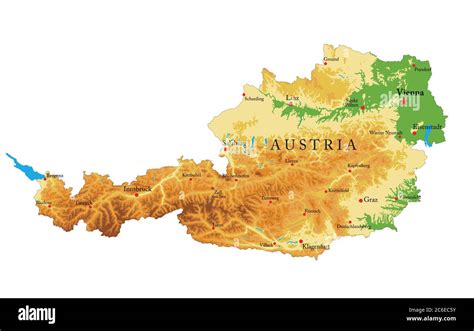 Mapa Físico De Austria Imagen Vector De Stock Alamy