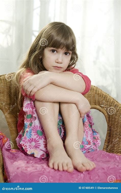 Little Cute Dreaming Girl Stock Image Image Of Satisfied 8748549