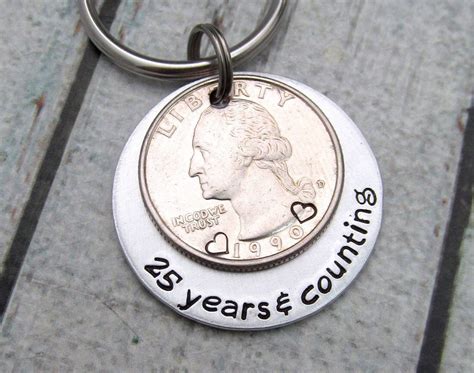 What are traditional milestone anniversary gifts? Anniversary Gift - Personalized KeyChain - Hand Stamped ...