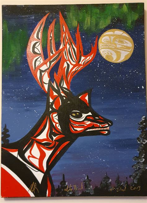 Original First Nations Artwork Painting On Canvas 2013 Vancouver In Cambridge