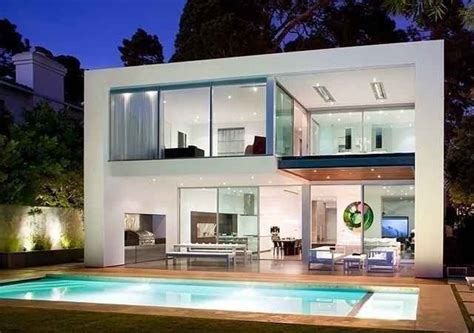 desain rumah mewah minimalis  lantai  kolam renang