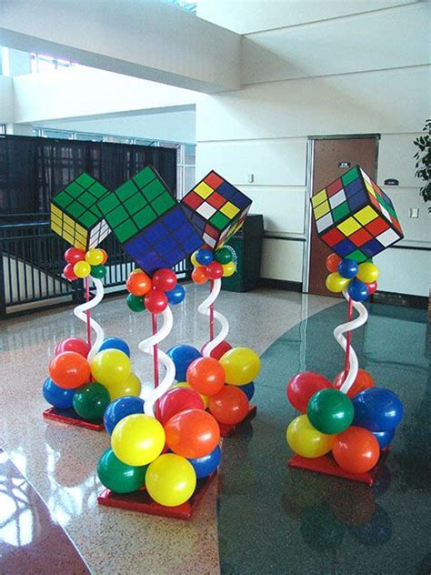 rubiks cube balloon columns denver colorado | 80s party decorations