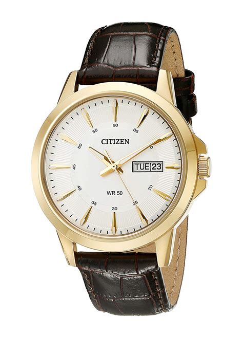 Citizen Mens Brown Leather Strap Watch