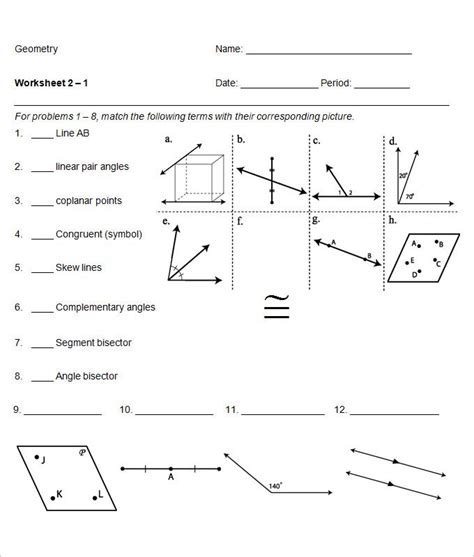 Geometry Worksheets And Answers
