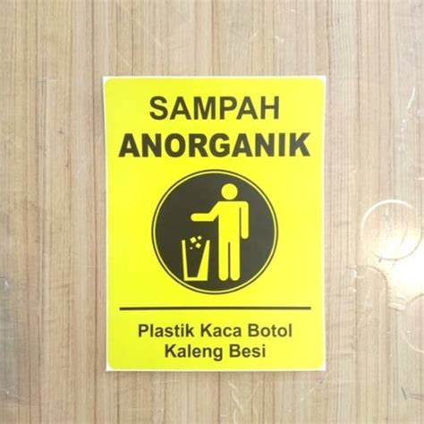Jual Sign Stiker Sampah B Organik Anorganik Sticker Sampah Sampah Organic X