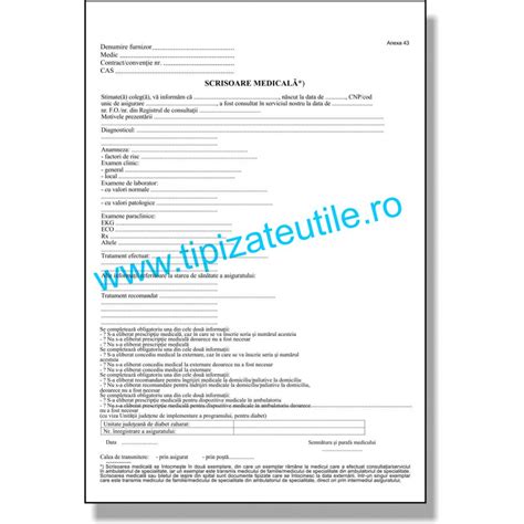 Scrisoare Medicala - model 2