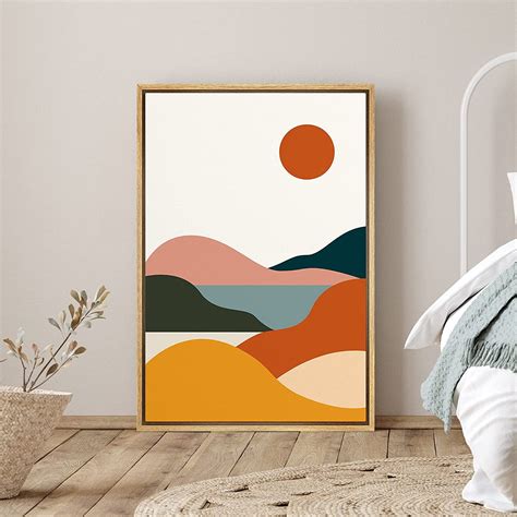 Digital Prints Art And Collectibles Mountain Line Boho Style Minimalist