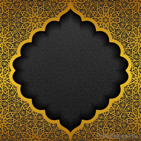 Islam golden decor background vectors set 09 free download