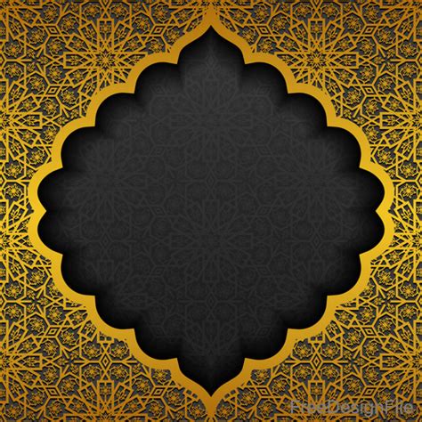 Islam golden decor background vectors set 09 free download