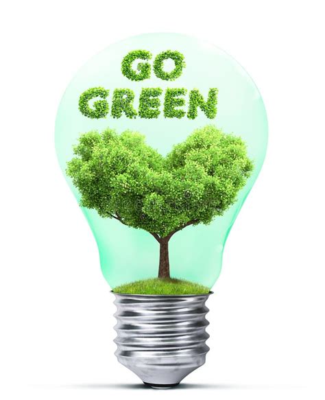 Green Energy And Environment Friendly Concept 3d Illustration Stock