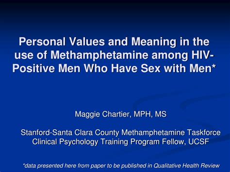 Pdf Personal Values And Meaning In The Use Of Methamphetamine Among