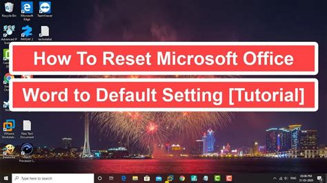 How To Reset Microsoft Office Word To Default Setting Tutorial Youtube
