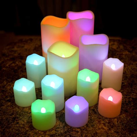 Flameless Resin Candles With Warm White Or Color Change Options Set Of