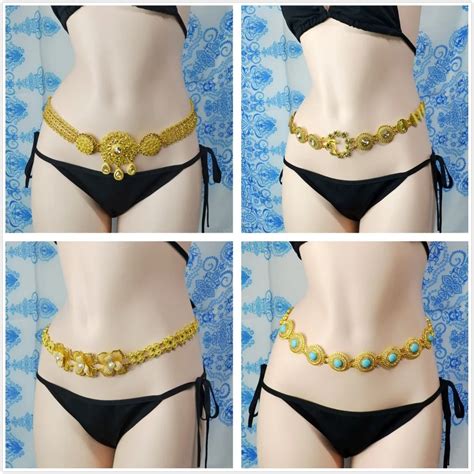Buy Luxurious 4 Style Indian Waist Chains Gold Flower Design Belly Jewelry