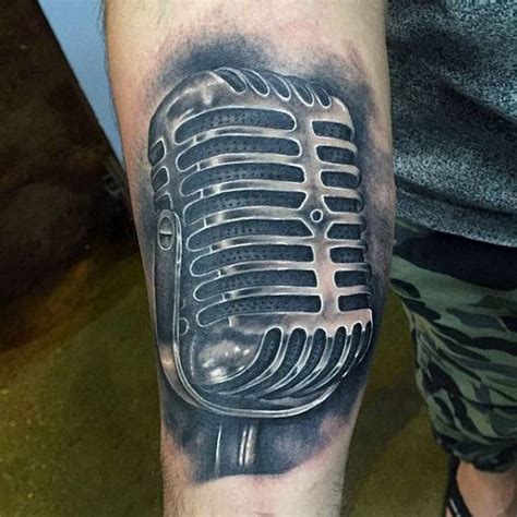90 Microphone Tattoo Designs For Men - Manly Vocal Ink