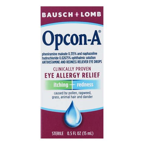 Bausch Lomb Opcon A Eye Allergy Relief Drops Shop Eye Drops Lubricants At H E B