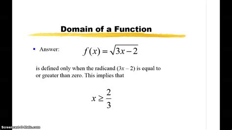 2.1 - Examples of Domain; Function Notation - YouTube