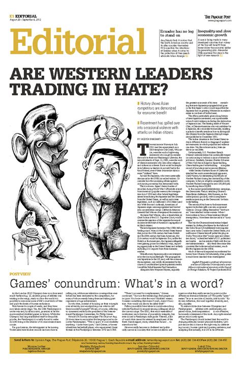 Editorial Pages From The Prague Post 0812 0713 Behance