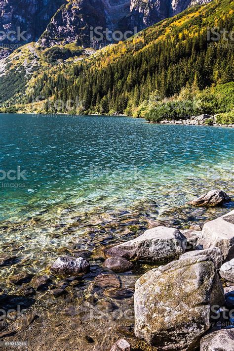 Green Water Mountain Lake Morskie Oko Tatra Mountains Poland Stock