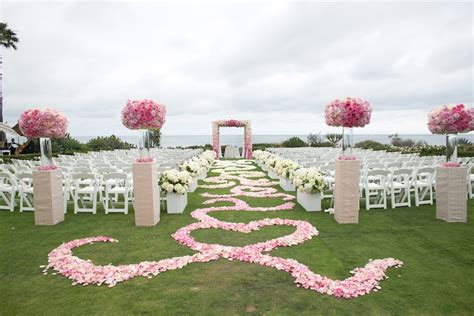 Ceremony Décor Photos Ombré Pink And White Flower Aisle