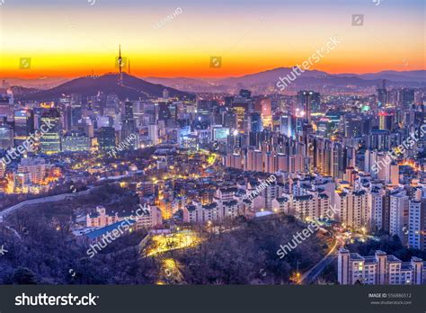 View Downtown Cityscape Seoul Tower Seoul Stock Photo 556886512