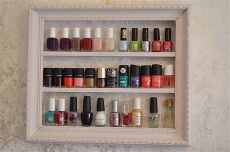 Nova i polish & powder rack w/ cabinets. Re purposing an old frame into a nail varnish stand. | Old ...