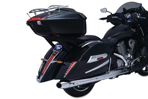 The fairing cowl inner shows signs of color fading. PORTE PAQUET TOUR PACK VICTORY 2010-2016...K7159 KURYAKYN ...