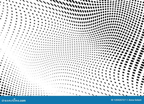 Wave Halftone Background Abstract Pattern In Pop Art Style Vintage