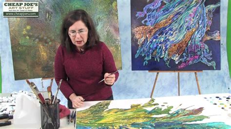 Debbie Arnold Completing A Poured Acrylic Skin Collage