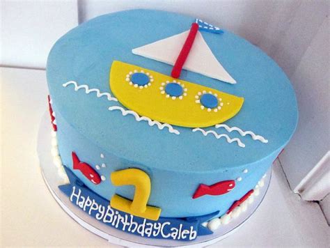 May your first year be the first of many more filled with just as much love and family. Round ocean and sailing theme birthday cake for one-year ...