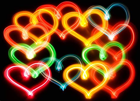 Download Cute Neon Love Heart Lights Wallpaper