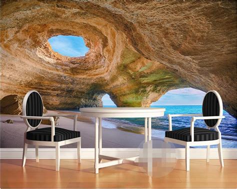 Beibehang 3d Wallpaper Home Decoration Natural Cave Miracle Coast