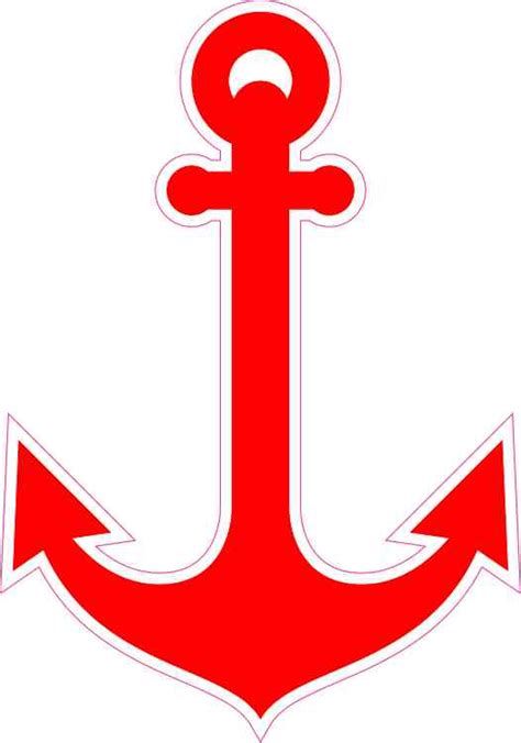 35in X 5in Red Anchor Sticker Vinyl Cup Decal Vehicle Window Stickers
