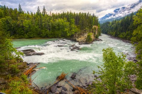 Rearguard Falls Provincial Park Near Mount Robson On The Upper Fraser