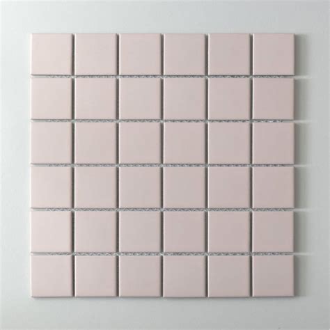 Light Pink Square Tiles Soft Pink Matt Mosaic Wall Tile