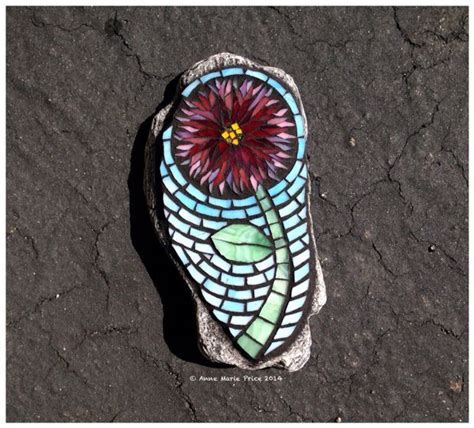Flower Mosaic On Rock By Anne Marie Price Via Behance Mosiac Art