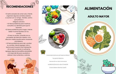 Tríptico Alimentación En El Adulto Mayor Melanie Martinez Castillo