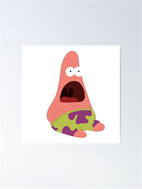 Shocked Patrick Meme Poster For Sale By Shopserendipity Redbubble