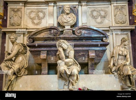 Tomb Of Michelangelo Buonarroti In Santa Croce Basilica In Florence