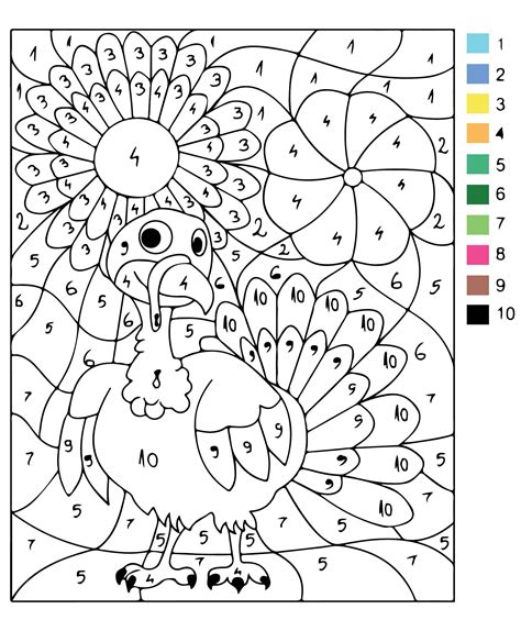 10 Best Thanksgiving Color By Number Coloring Pages Printable PDF for